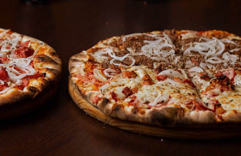 Vegetarian garden pizza with seasonal vegetables