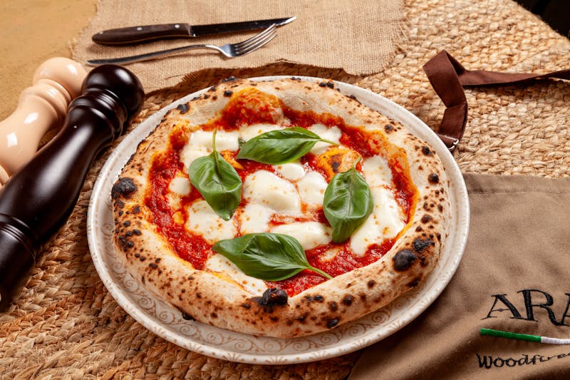 Classic Margherita pizza with fresh mozzarella